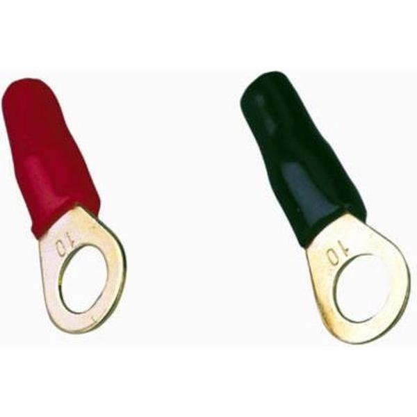 Ring kabelschoen 10 mm² > 6,4 mm 2 x rood 2 x zwart