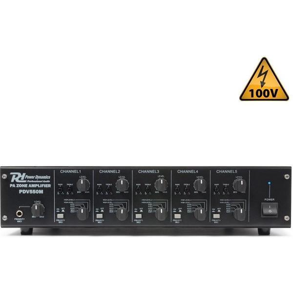 Power Dynamics PDV550M 100V Matrix Versterker 5x50W 5 Zone