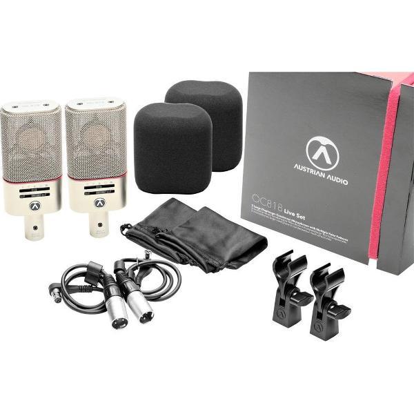 Austrian Audio OC818 Live Pack - 2x OC818 microfoon, incl. spider en klem