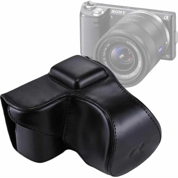 Full Body Camera PU Leather Case Bag with Strap for Sony NEX 5N / 5R / 5T (16-50mm / 18-55mm Lens)(Black)