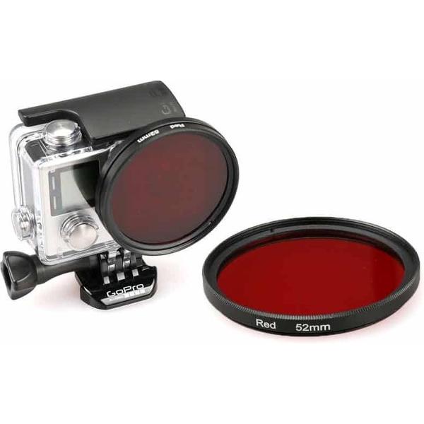 52mm ronde UV filter van de cirkelkleur voor GoPro HERO 4 / 3+ (rood)