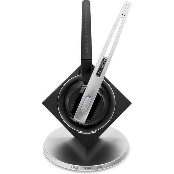 Sennheiser DW Office Monauraal Hoofdband Zwart, Geborsteld staal