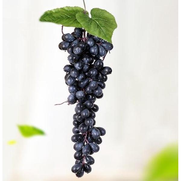 2 Trossen 110 Zwarte Druiven Simulatie Fruitsimulatie Druiven PVC met Crème Grape Shoot Props