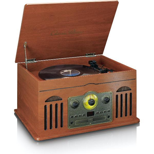 Classic Phono TCD-2600 - Platenspeler met Bluetooth, Radio, Cd en Cassette speler - walnoot