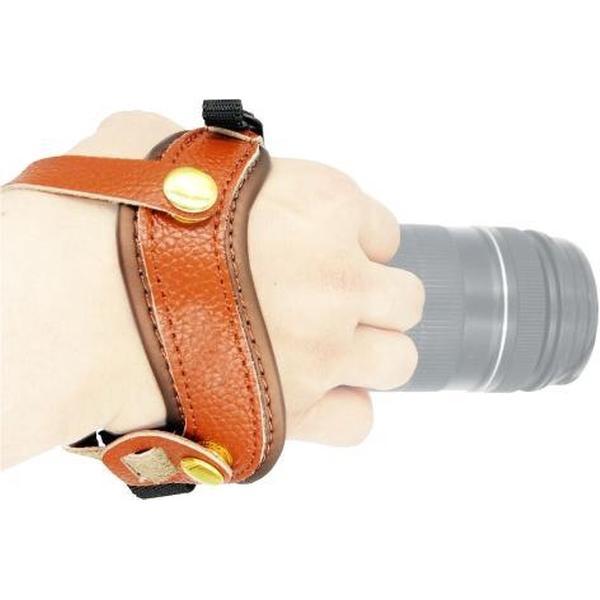 RICHWELL lederen handgreep polsband voor DSLR-camera (bruin)