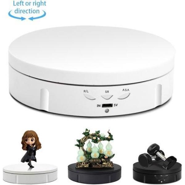 14,6 cm USB elektrische roterende draaitafel Displaystandaard Video-opname rekwisieten Draaitafel voor fotografie, belasting: 10 kg (wit)
