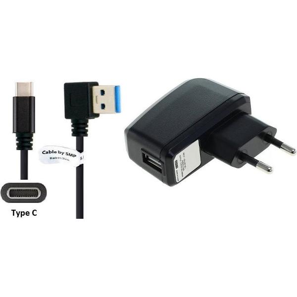 2,0A oplader adapter en 1,0 m USB C oplaadkabel. Stekker met oplaadsnoer. Past ook op Motorola. O.a. P30 Note, P30 Play, One Action, One Hyper, One Macro, One Zoom, Moto G8 Plus, Razr 2019
