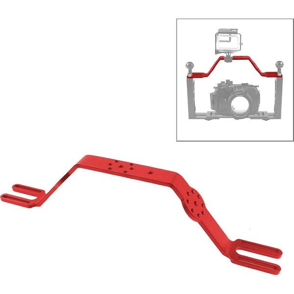 PULUZ Duiktray Beugel Dual Handle Grip Handheld Expansion Mount System (rood)
