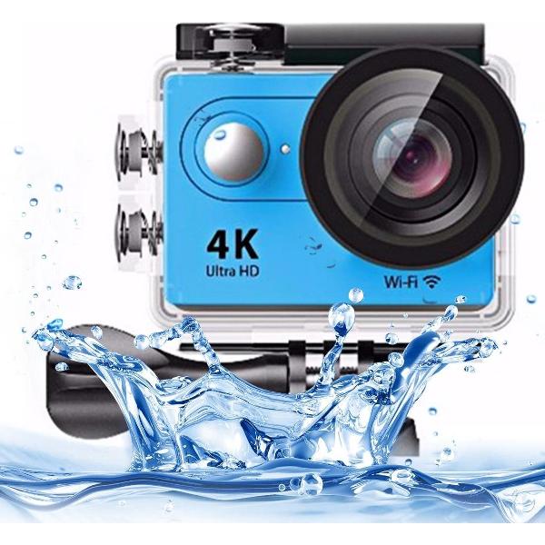 H9 4K Ultra HD1080P 12MP 2 inch LCD-scherm WiFi sportcamera, 170 graden groothoeklens, 30 m waterdicht (blauw)
