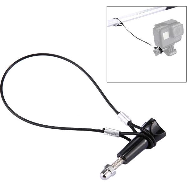 Roestvrijstalen keycord / ketting met schroef voor GoPro HERO6 / 5/5 sessie / 4/3 + / 3/2/1 (zwart)