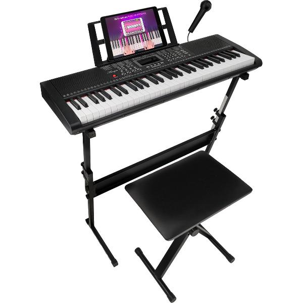 Áengus Keyboard 61 toetsen met Standaard, Pianokruk en Microfoon - A-661