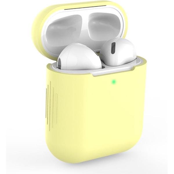 Apple AirPods 1/2 Hoesje in het Geel - Siliconen - Case - Cover - Soft case