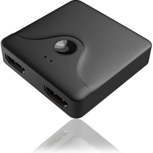 HDMI Switch Splitter – HDMI schakelaar - 2 in 1 uit / 1 in 2 uit – Bi-directioneel – Ondersteunt 720p/1080p/4K/3D