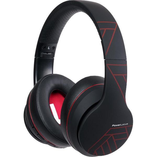 PowerLocus P6 Draadloze Over-Ear Koptelefoon Inklapbaar - Bluetooth Hoofdtelefoon - Met microfoon - Zwart/Rood
