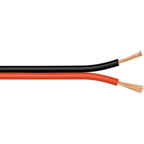 Speakerdraad - Audio Kabel - Luidsprekerkabel - (CCA) - 2x 0,35mm² / rood/zwart - 100 meter