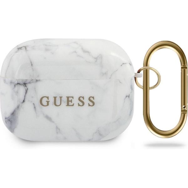 Guess Marble Case voor Apple Airpods Pro - Wit