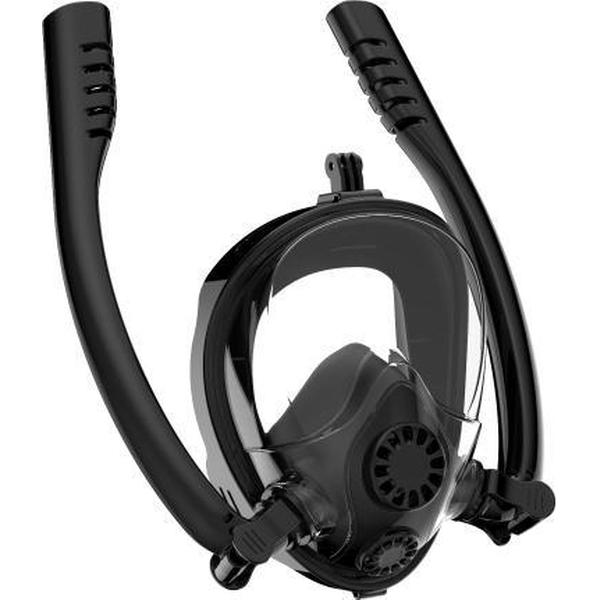 Watersport Duikuitrusting Volledig droog siliconen duikmasker Zwembril voor GoPro HERO7 / 6/5/5 sessie / 4/3 + / 3/2/1, maat: L / XL (zwart)