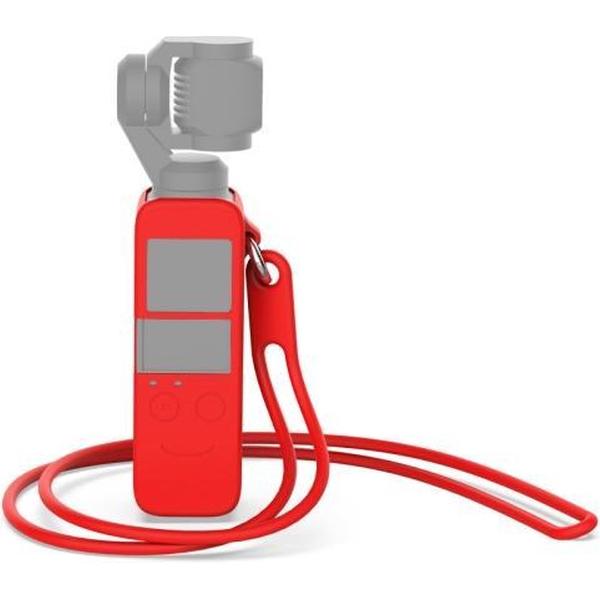 Body siliconen beschermhoes met 38 cm siliconen nekband voor DJI OSMO Pocket (rood)