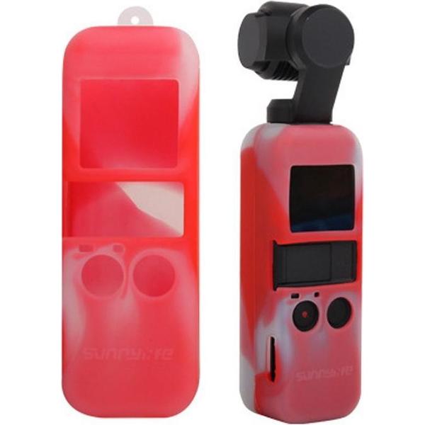 Antislip stofdichte hoes Siliconen hoes voor DJI OSMO Pocket (rood + wit)