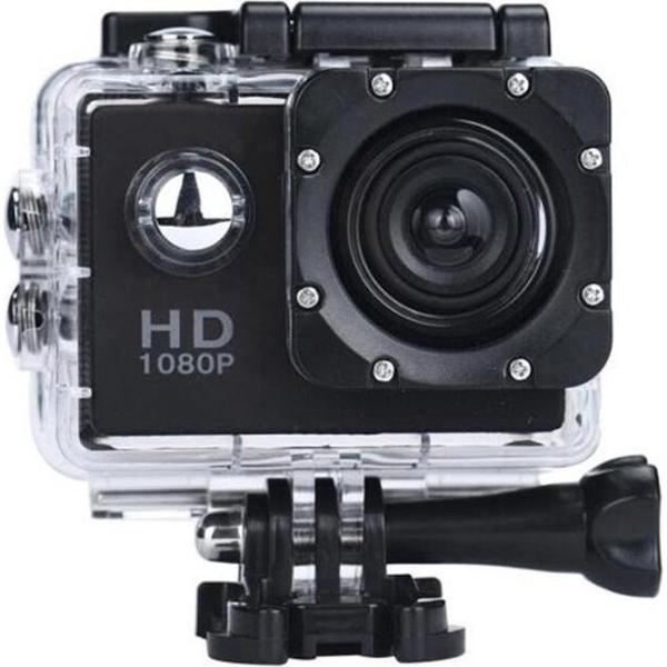 DrPhone Action Cam – 1080P – Full HD – Waterdicht - 140° Groothoeklens - Zwart