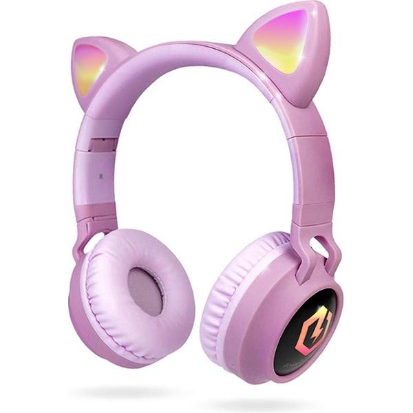 PowerLocus Buddy Draadloze On-Ear Koptelefoon voor Kinderen - Roze