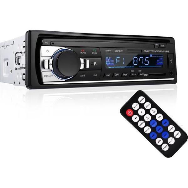 Carcemy Autoradio voor alle auto's met Bluetooth, USB, AUX en Handsfree - Afstandsbediening - Enkel DIN Auto Radio met Ingebouwde Microfoon