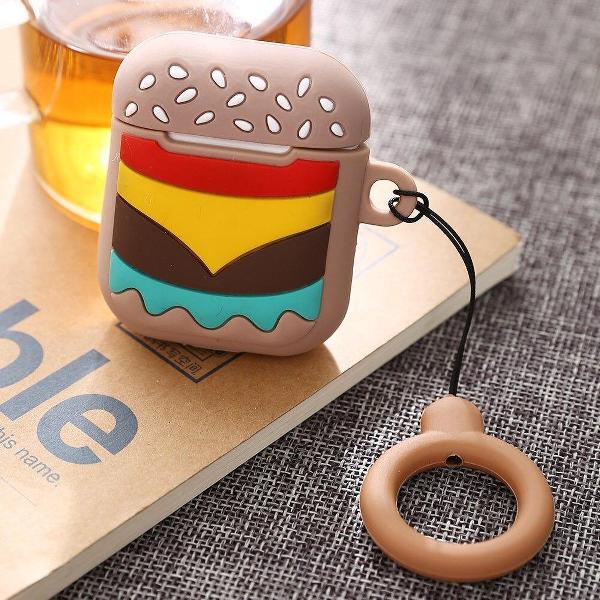 Airpods Hoesje | Airpods Case | Japanse Cartoon Kawaii Stijl Cute | Hamburger | Vaderdag Kados | Vader Cadeautjes | Geschenk