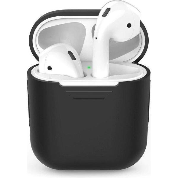 Airpods Hoesje Siliconen Case - Zwart - Airpod hoesje geschikt voor Apple AirPods 1 en Airpods 2