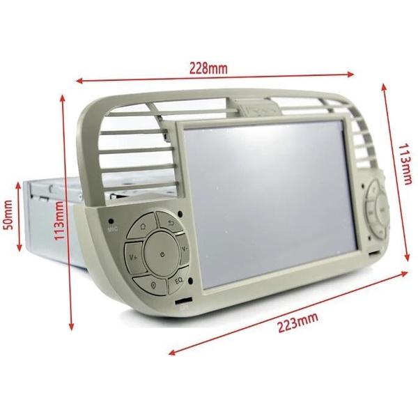 Fiat 500 2007-2015 Android 10 navigatie en multimediasysteem WiFi Bluetooth USB BEIGE