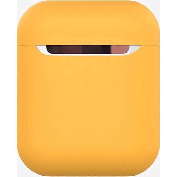 By Qubix - AirPods 1/2 hoesje Liquid series - Siliconen - Geel - Schokbestendig - AirPods hoesjes