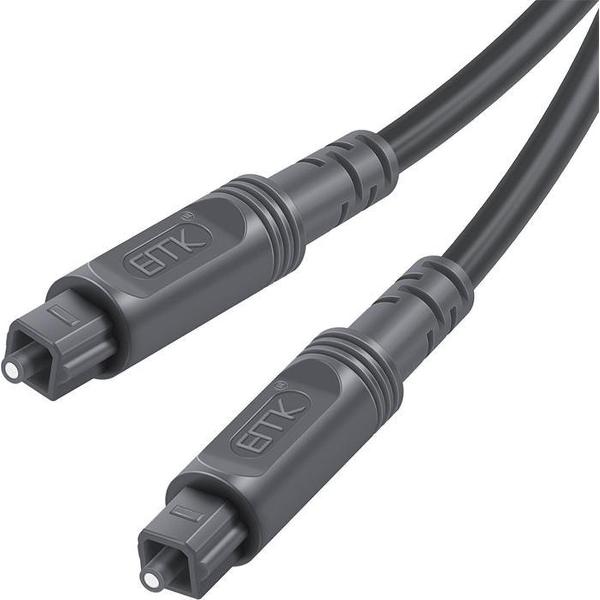 By Qubix - Digital Toslink Optical kabel 15 meter / toslink audio male to male / Optische kabel - Grijs