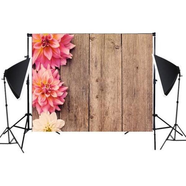 1,25 mx 0,8 m Houtnerf bloemtak prop 3D simulatie fotografie achtergrond doek (MB23)