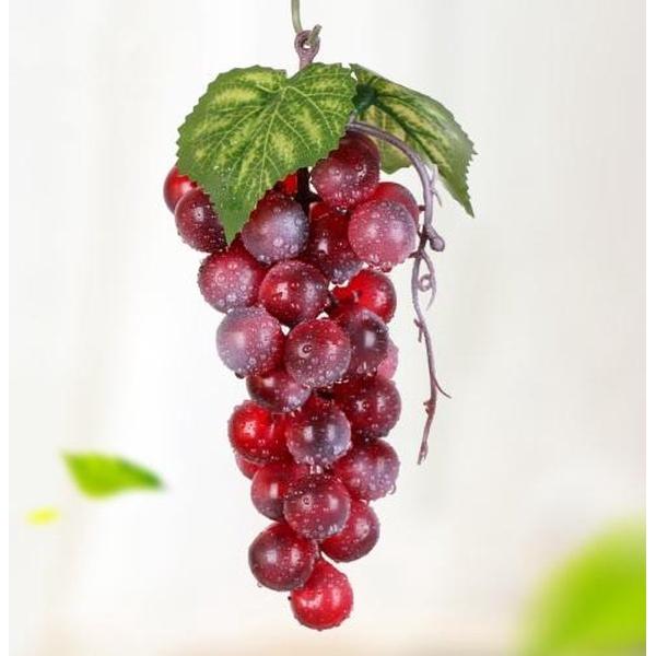 4 Trossen 36 Rode Druiven Simulatie Fruitsimulatie Druiven PVC met Crème Grape Shoot Props