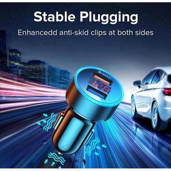 USB auto lader-metaal mini autolader-Power Drive 2 legering 18W 4.8A dual USB autolader met LED-licht
