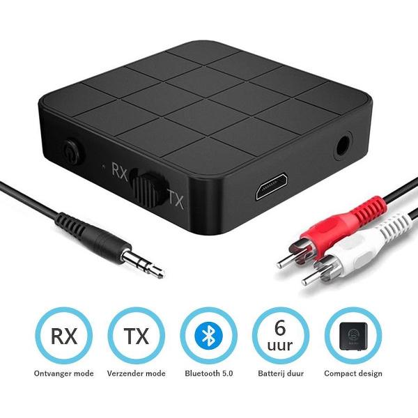2 in 1 Yeti Pro Bluetooth 5.0 Adapter - Ontvanger - Receiver - 3,5 Jack - Transmitter - Speakers - Auto - TV - Dongle - HD Audio - Stereo