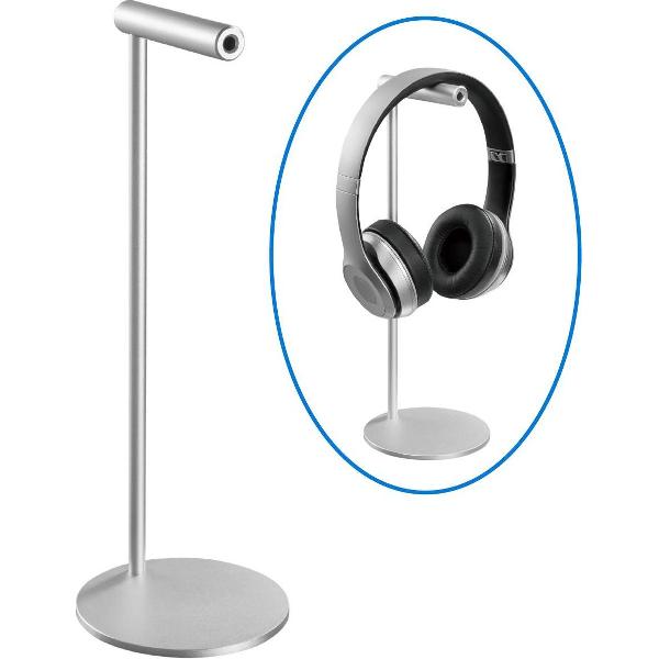 ACROPAQ - Koptelefoonhouder - Aluminium Zilvergrijs Thuiswerken