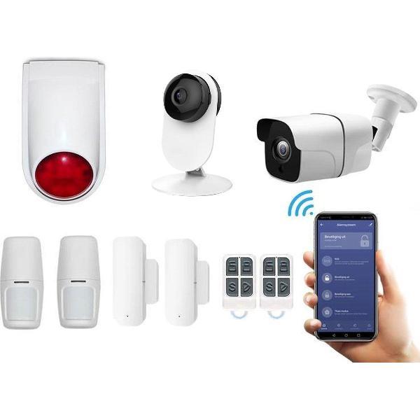 WiFi Alarmsysteem Draadloos - Pro Pakket - Volledige Huis- en Winkelbeveiliging met App en WiFi verbinding