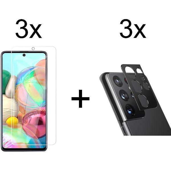 Beschermglas Samsung A32 5G Screenprotector 3 stuks - Samsung Galaxy A32 5G Screenprotector - Samsung A32 5G Screen Protector Camera - 3 stuks