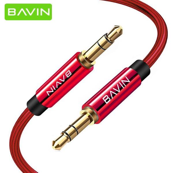 Bavin Audio Aux Kabel - Jack 3.5MM naar Jack 3.5MM - Rood