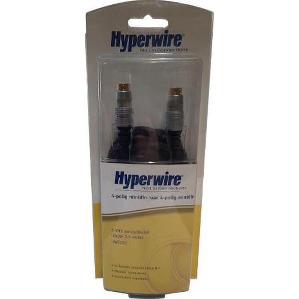 Hyperwire - S-VHS aansluitkabel - 2,5m - S-Video (4-pins) naar S-Video (4-pins)