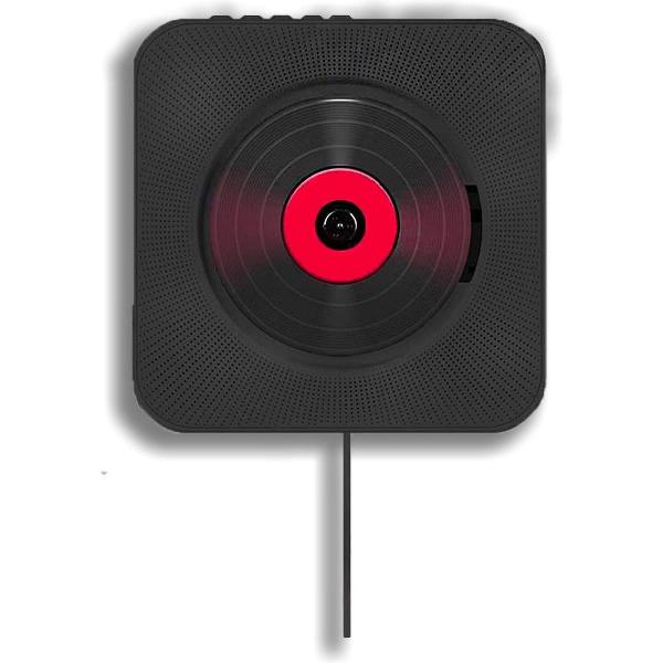 CD Speler Draagbare met Bluetooth - Aan de Wand Monteerbare Zwarte CD-Speler - Ook voor Kinderen
