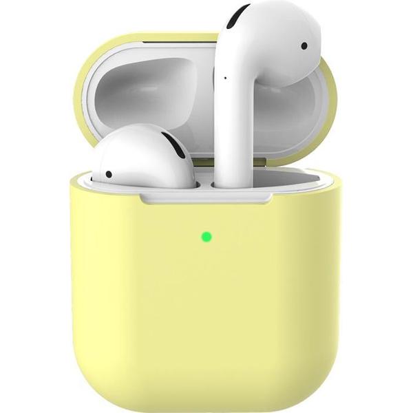 Beschermhoes voor Apple Airpods - Geel - Siliconen case geschikt voor Apple Airpods 1 & 2