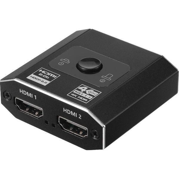Bidirectionele 2.0b HDMI-Schakelaar | Tweerichtings HDMI Switch 1-in-2-Out / 2-in-1-Out | Ondersteunt 4K 3D 1080P Ultra HD HDR HDCP