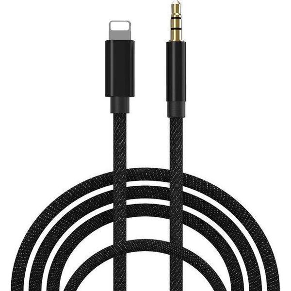 Garpex® Lightning naar 3.5mm Aux Kabel – Lightning naar Headphone Jack - 3.5 mm - 1 Meter - Zwart