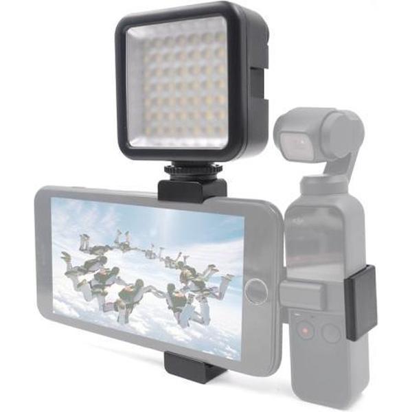 STARTRC Telefoonklembevestiging Vaste standaardbeugel met LED-lampje voor DJI OSMO-zak (zwart)