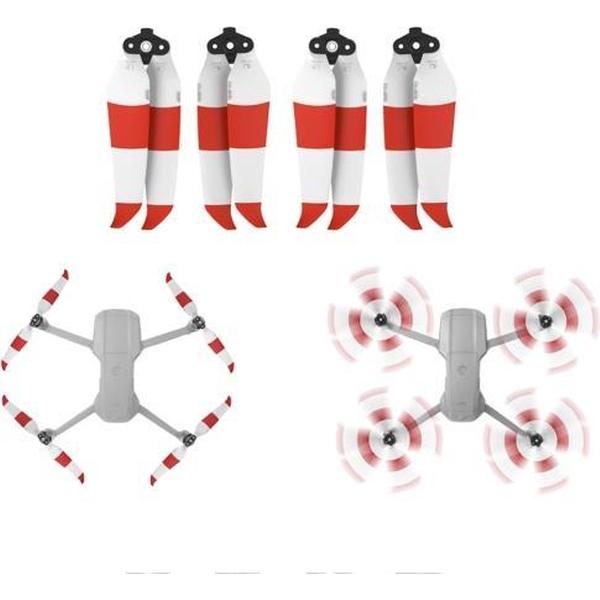 2 paar Sunnylife 7238F-2C voor DJI Mavic Air 2 dubbelzijdige tweekleurige geluidsarme snelspanpropellers (rood wit)