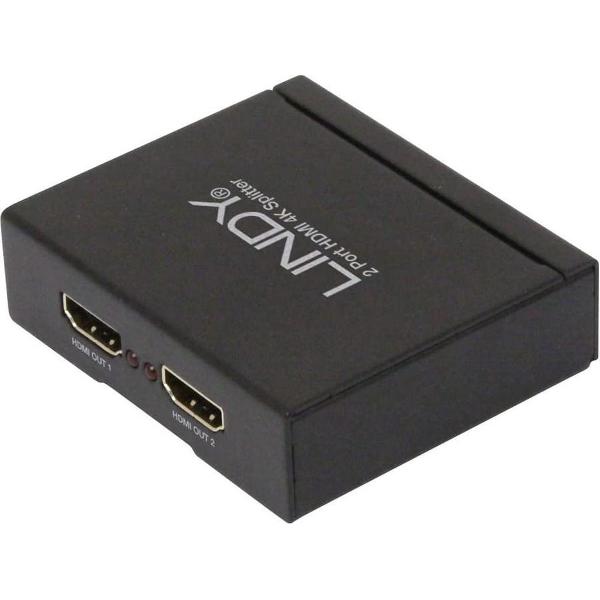 hdmi splitter 2 poorts - Lindy HDMI 4 K Splitter 2-poort 3D, 2160P30 Compact Splitter - Splits HDMI-signalen naar twee uitgangen voor Full HD tot 1080p en ook UHD Tot 4 K x 2 K (38158)