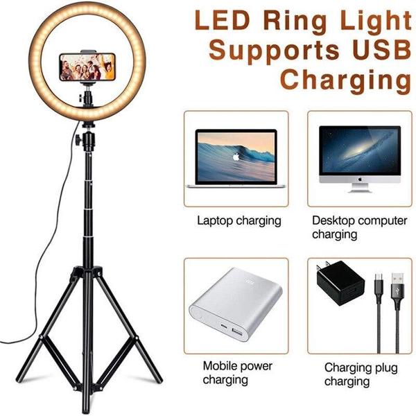 Ringlamp (groot) 33cm met statief | Fotografie Verlichting | 330mm | 13 inch | 3 kleuren | Warm wit | Naturel wit | Koud wit | Selfie Lamp 33cm | Usb Dimbare | Voor Youtube | Tiktok | Make Video Live Photo Studio |