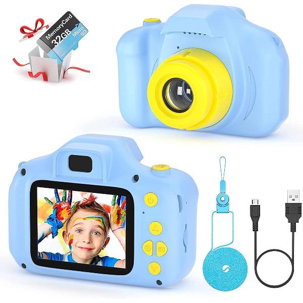 Elsenberg Essentials Digitale camera voor kinderen - 2 inch digitale scherm - 1080p HD-scherm - Inclusief gratis hoogwaardige 16 GB SD-kaart - leuk cadeau - speelgoed voor 3 tot 12 jaar oude jongens en meisjes - Kinder vlogger camera