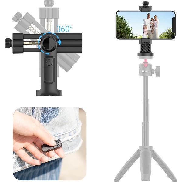 Ulanzi ST-25 360º Draaibare Telefoonhouder voor statief - met bluetooth afstandsbediening